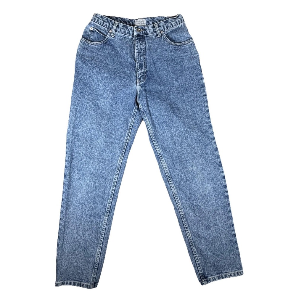 Vintage Paul Harris Denim Jeans Womens 12 Short Stone Wash High Rise Tapered